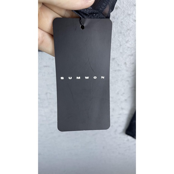 Sumwon Shirt Womens XS Black Mesh America's Sweetheart Sheer Long Sleeve - Picture 3 of 8